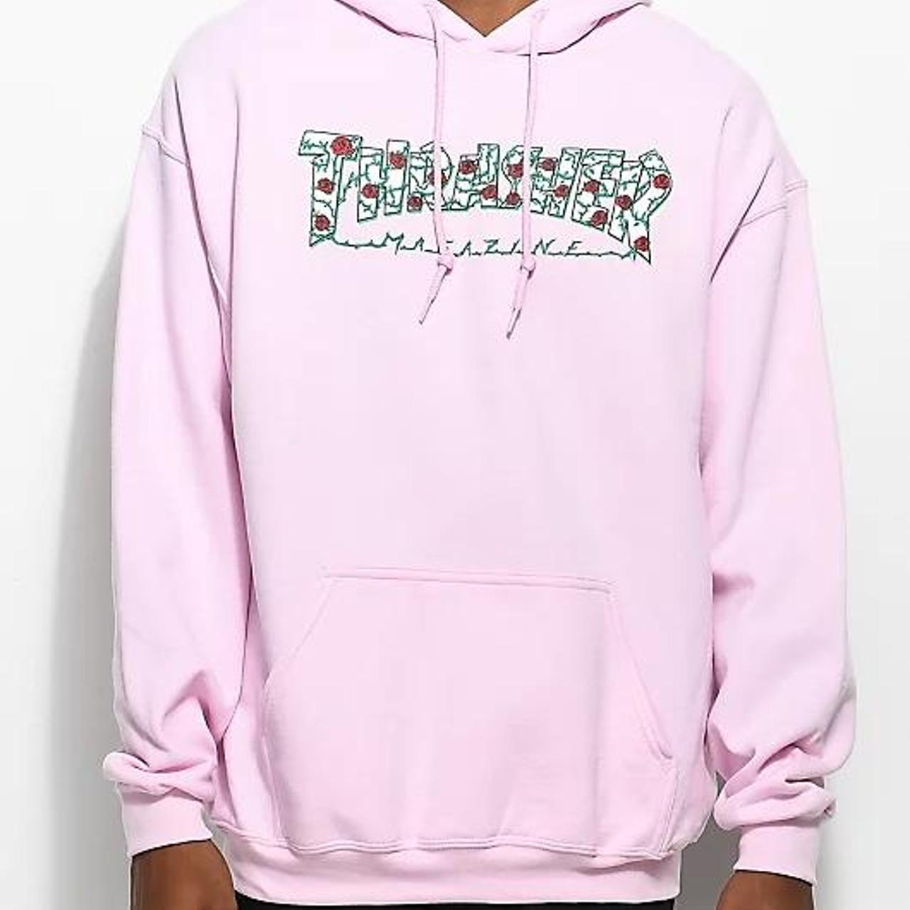 Pink thrasher rose hoodie on sale