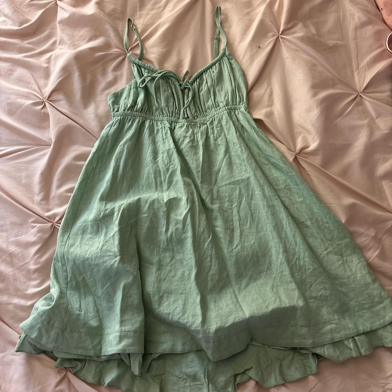 Princess Polly sage babydoll dress - Depop