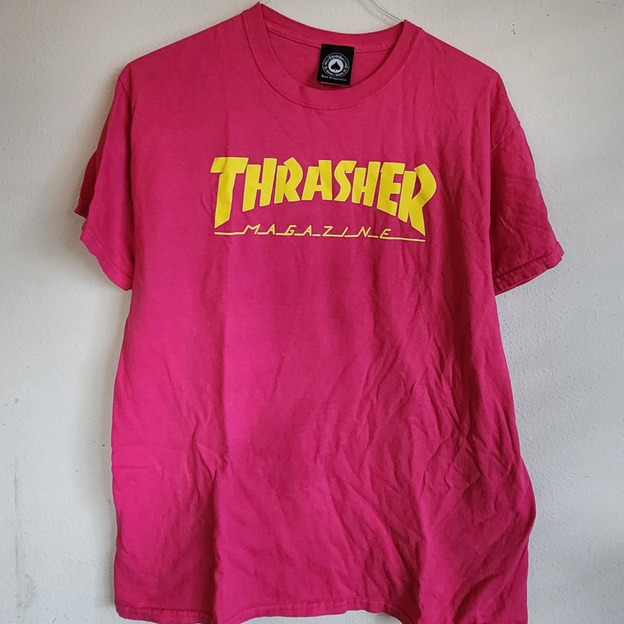 Large Pink Thrasher Shirt - Depop