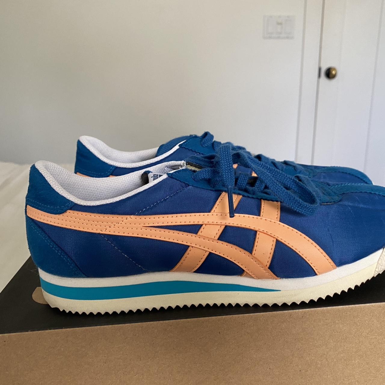 ASICS blue and orange Onitsuka Tiger corsairs like. Depop