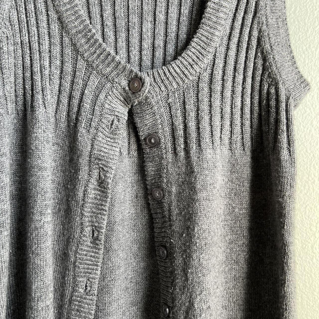 Grey knit sweater button vest Best fits a medium and... - Depop