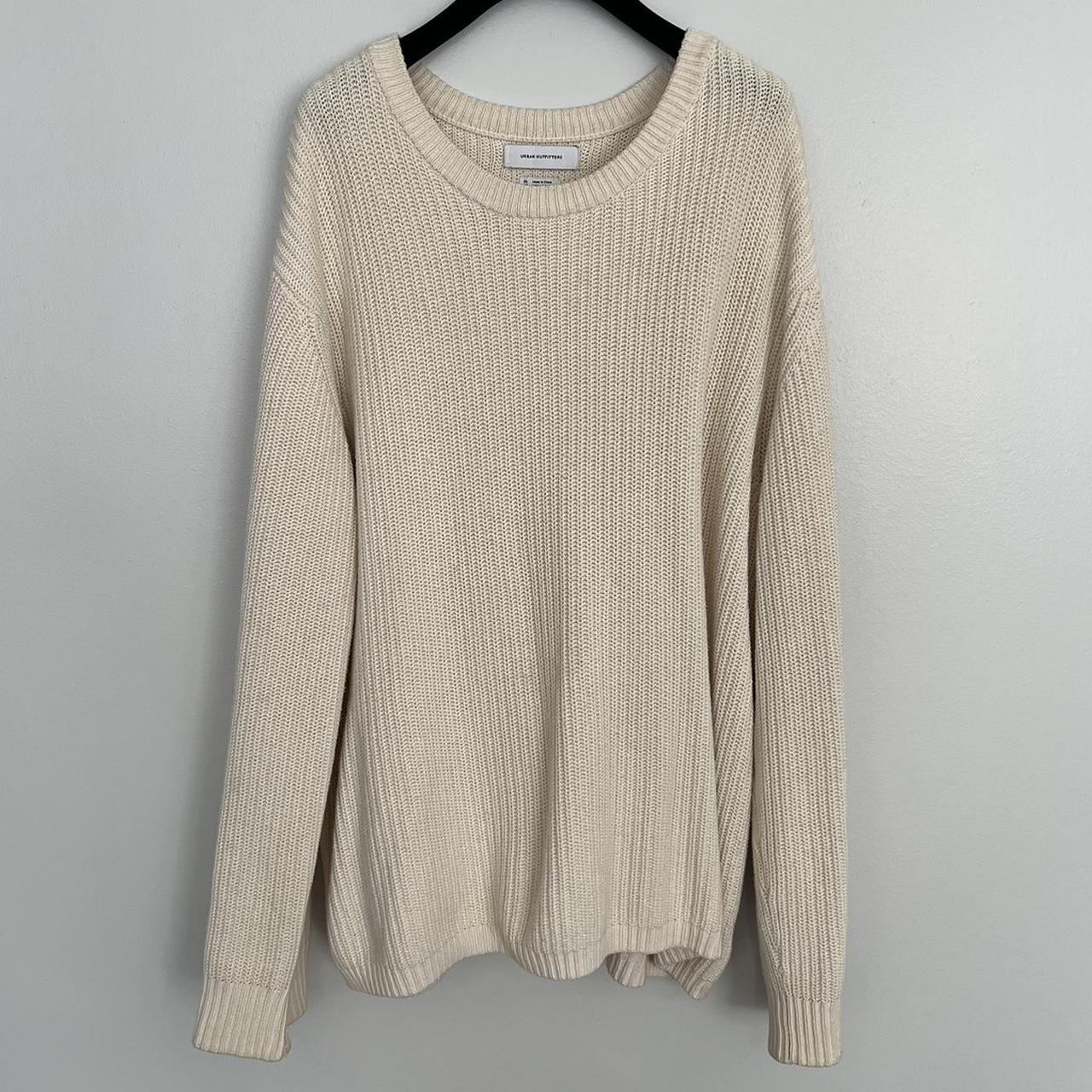 URBAN OUTFITTERS - XL cream knit sweater - Depop