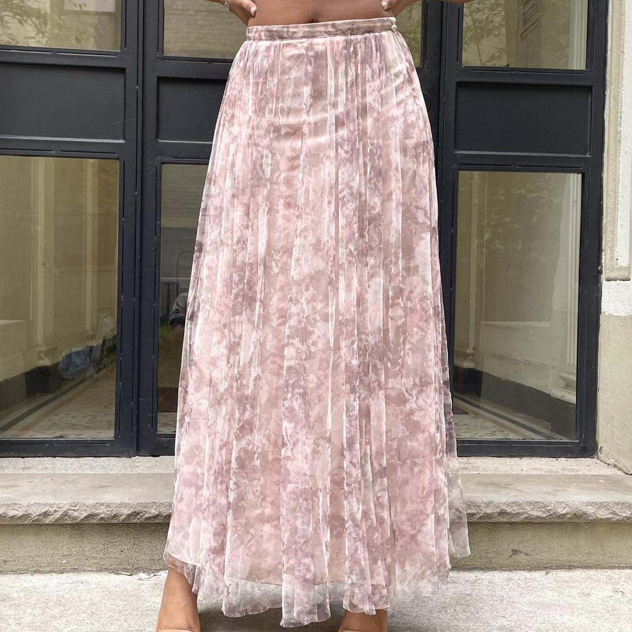 Jenny Yoo Women's School Skirt Pink – pink floral maxi skirt