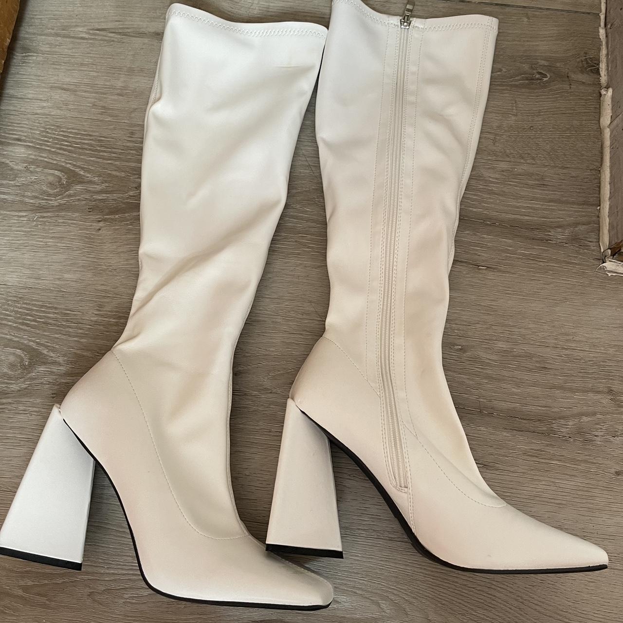 Women's White Boots Depop