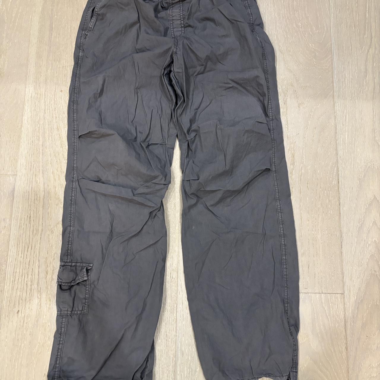 GARAGE grey low rise parachute pants size: XS but - Depop