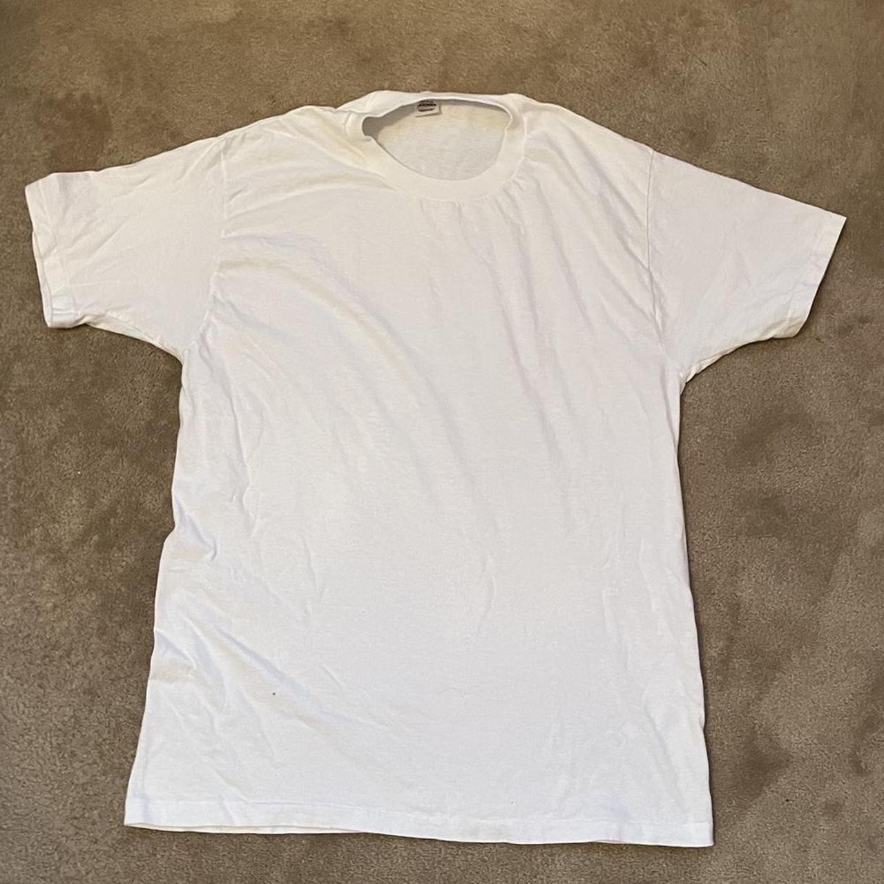 Vintage men’s plain white tee size large Made in... - Depop