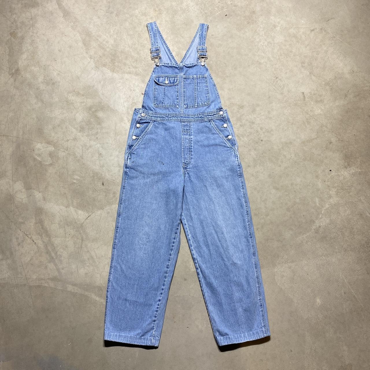 Gap Women's Blue and Navy Dungareesoveralls Depop