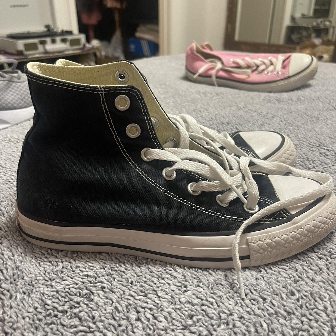 Black high top converse shoes Size 7 women’s Good... - Depop