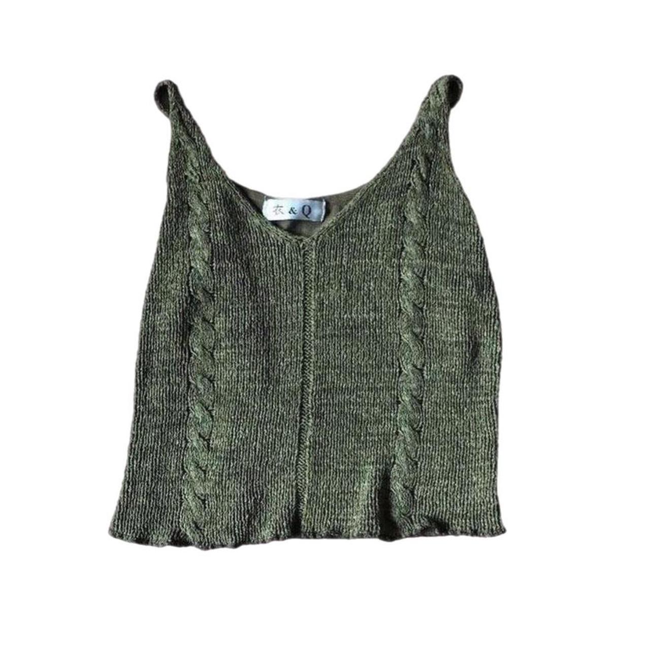 Forrest green knit crop tank #whimsygoth #knit... - Depop