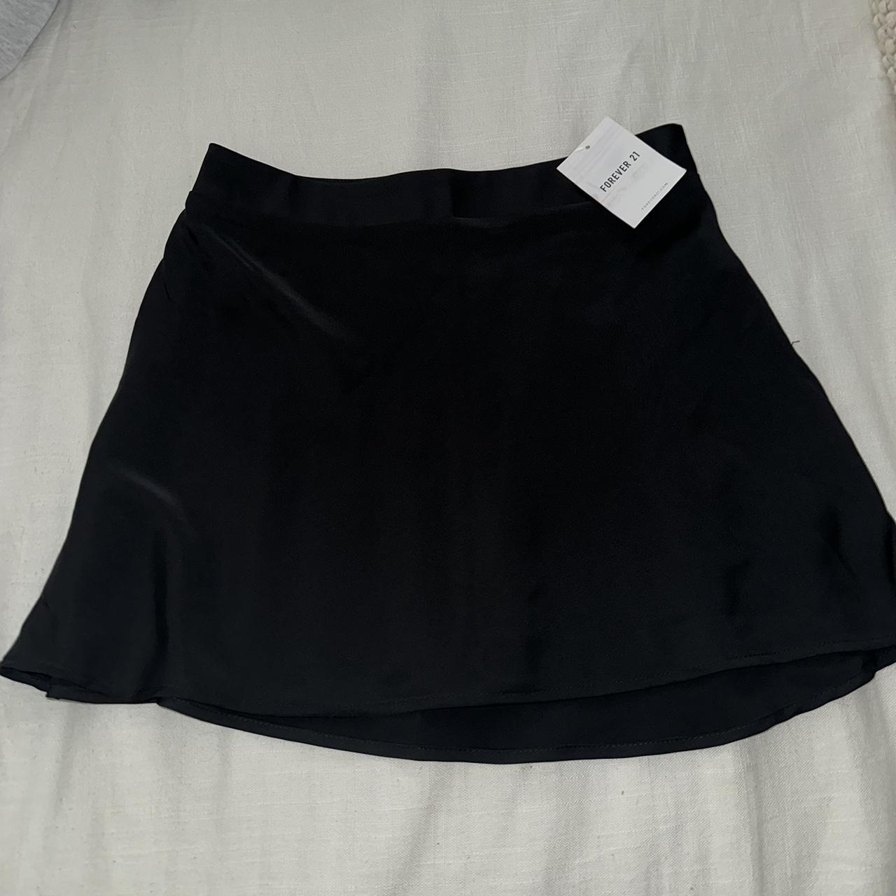 Black silk mini skirt Forever 21 Never worn (with... - Depop