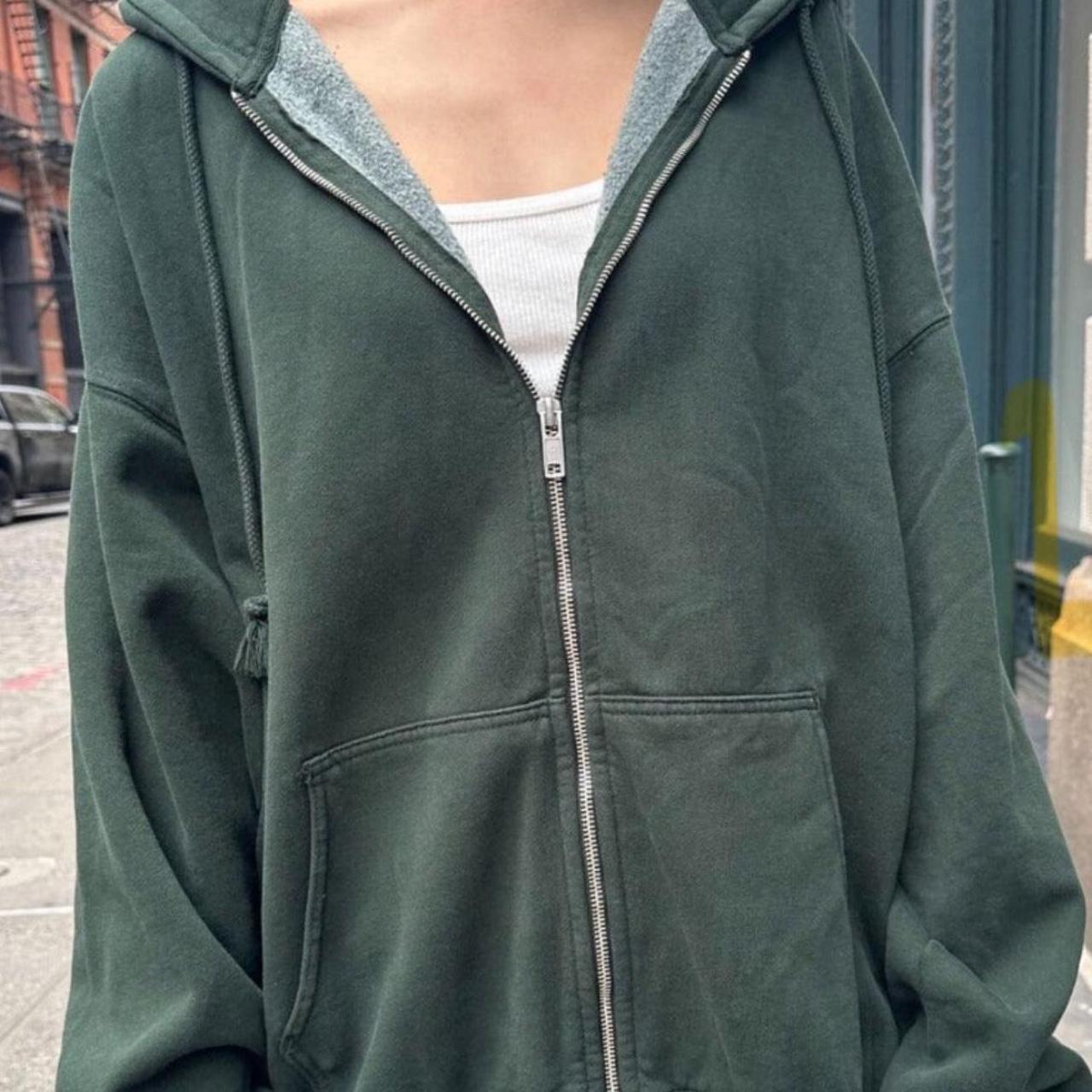 Brandy Melville green Christy hoodie Depop