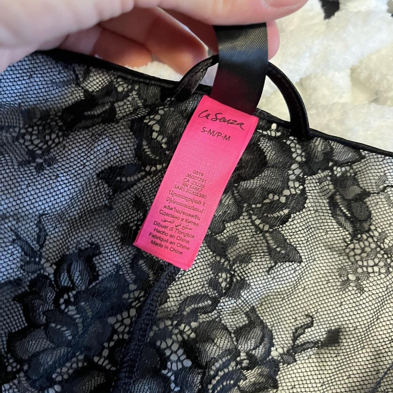 La senza black lace satin robe Brand new black satin... Depop