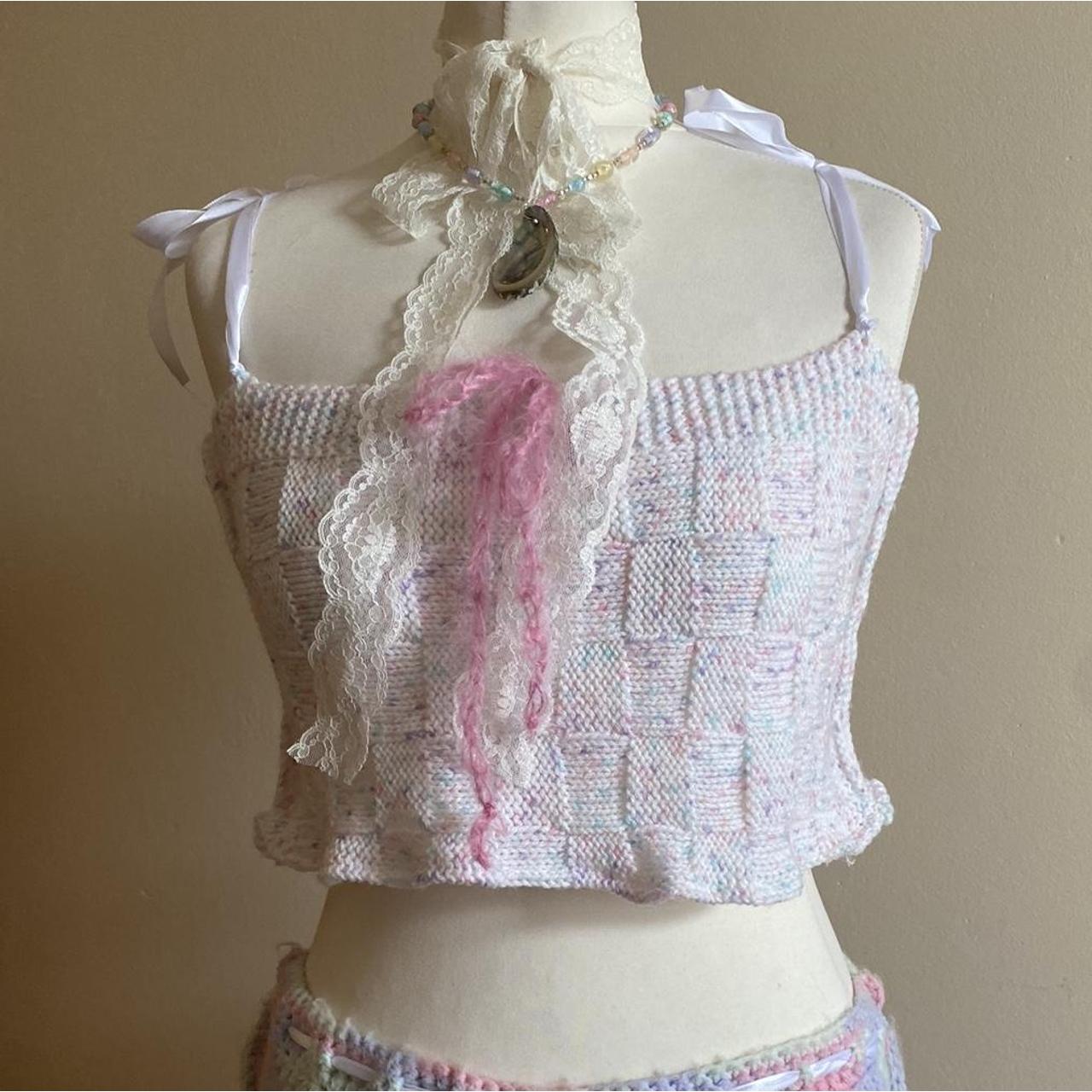 Knit top 1/1 handmade knit vest top Made with Depop