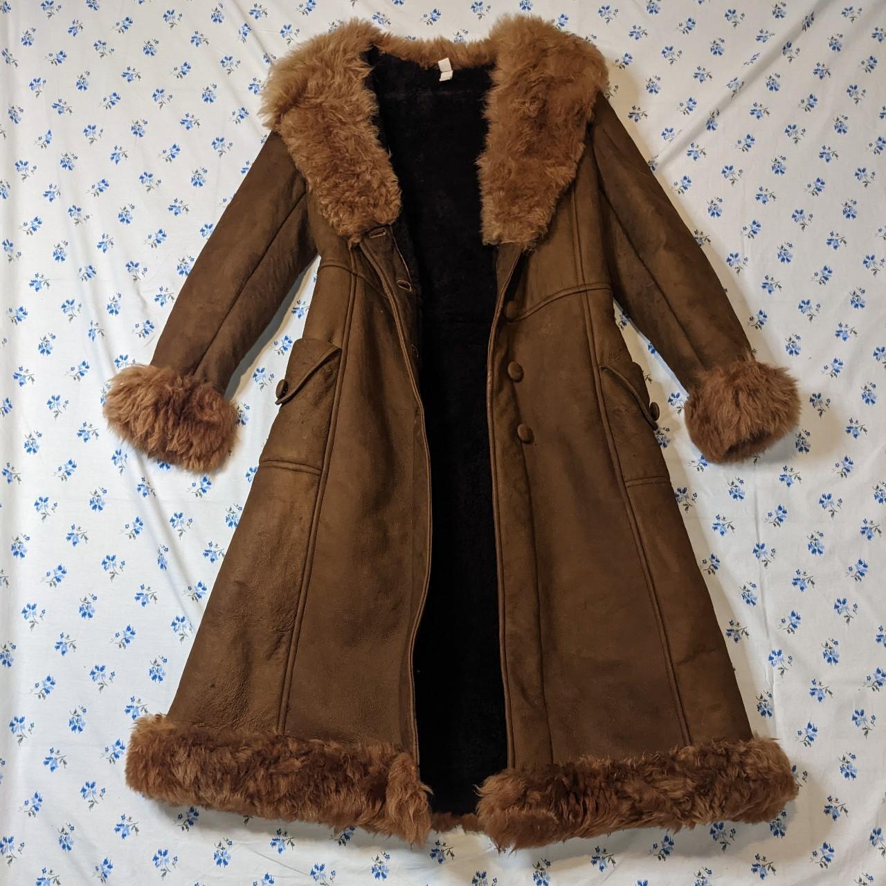 70s Penny Lane Coat 70s Brown Shearling Leather Depop 6847