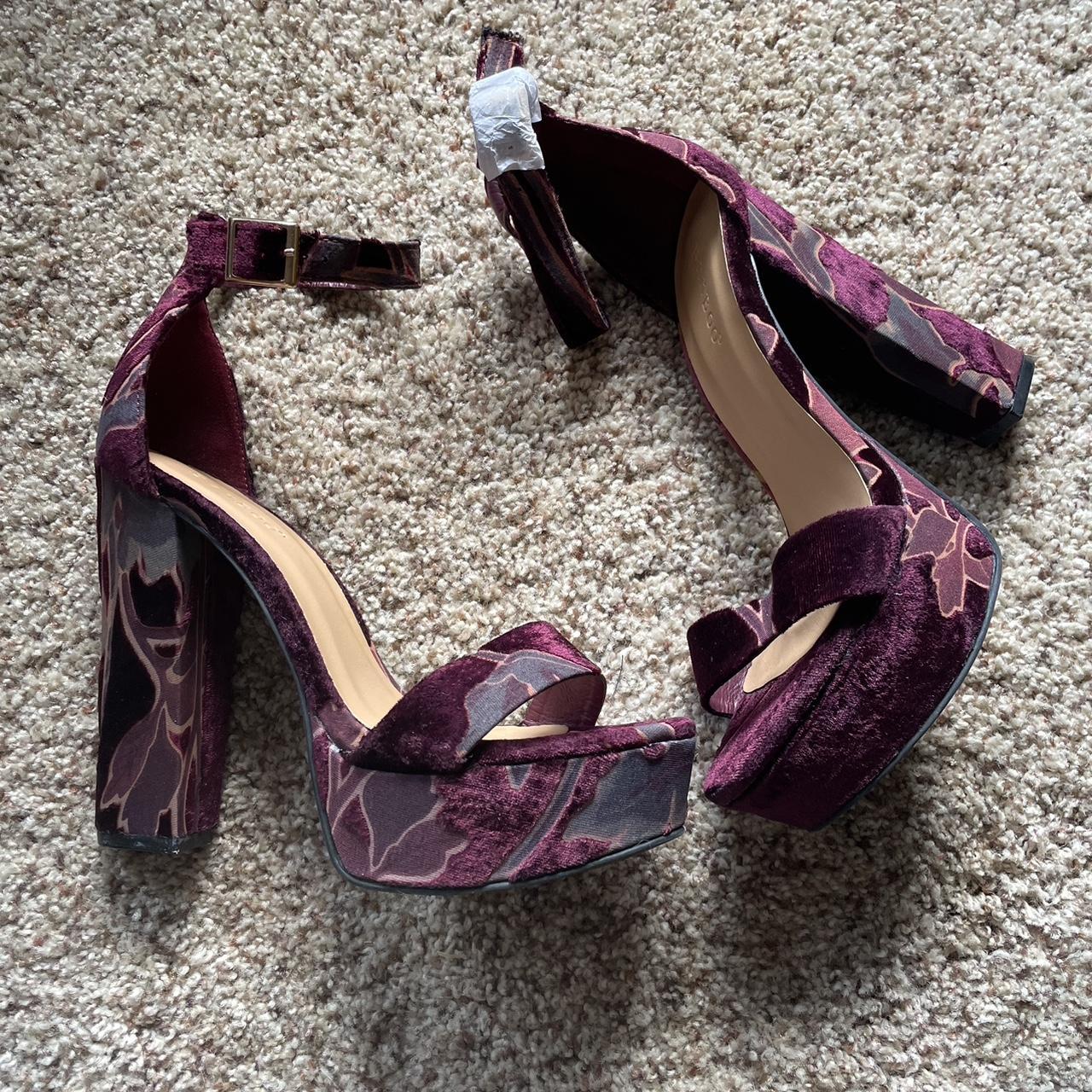 Only 2 pairs left!!! Cute burgundy Velvet ankle... - Depop