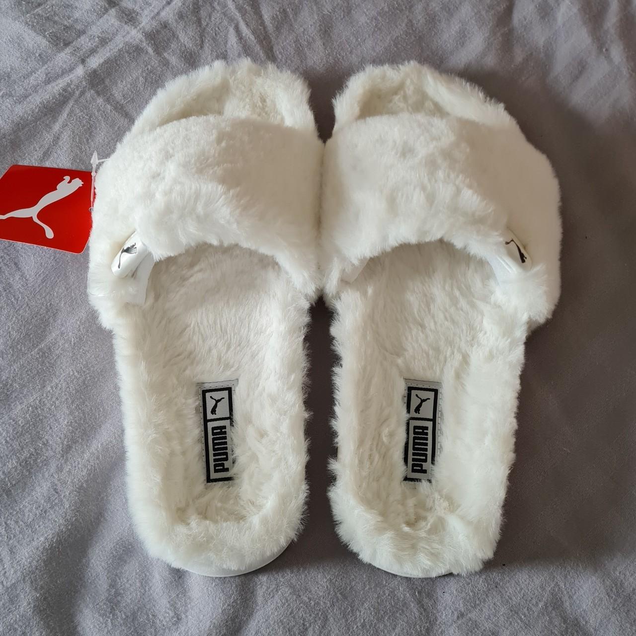 Puma Womens White Slides Depop