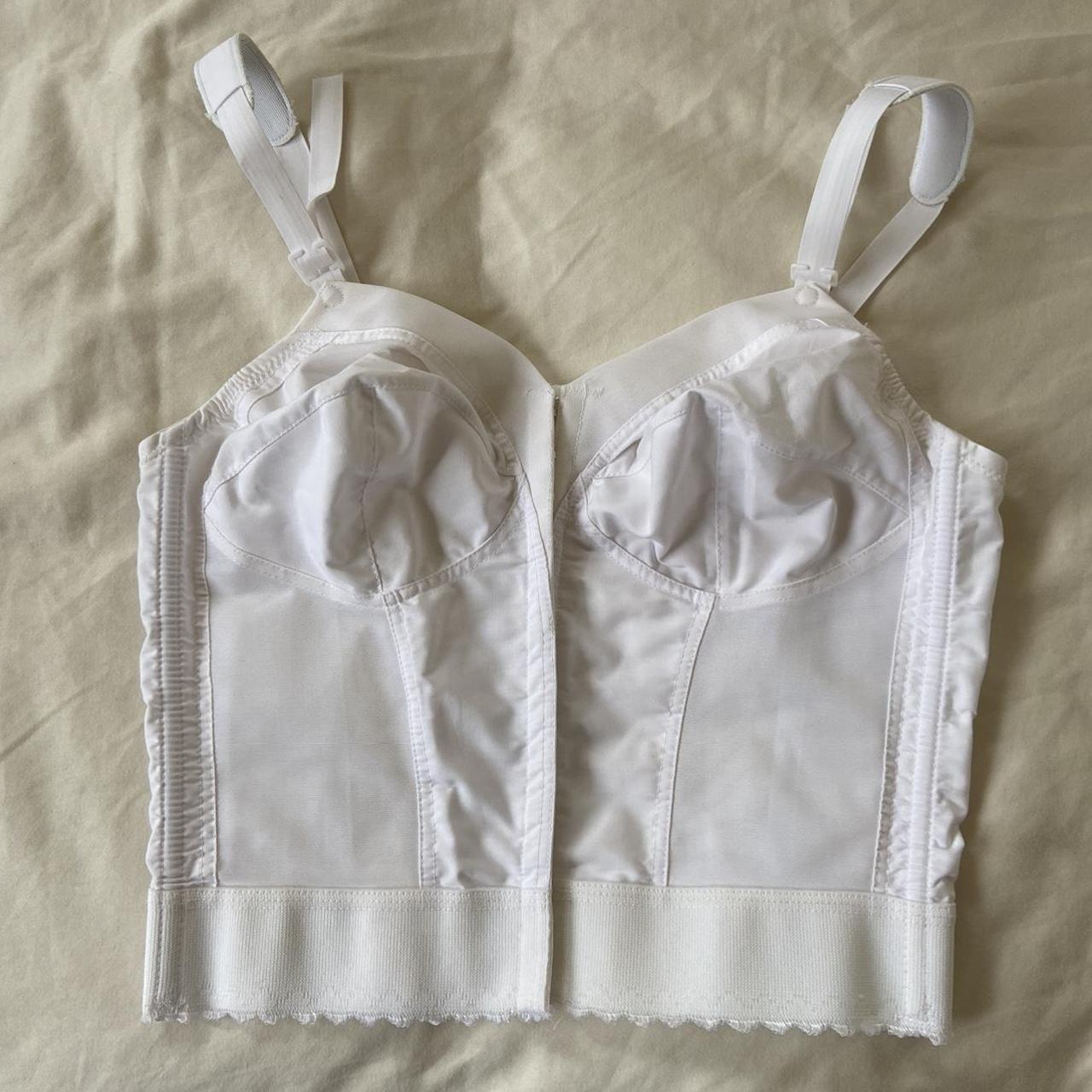 Vintage Sears shape wear corset top, sheer side - Depop