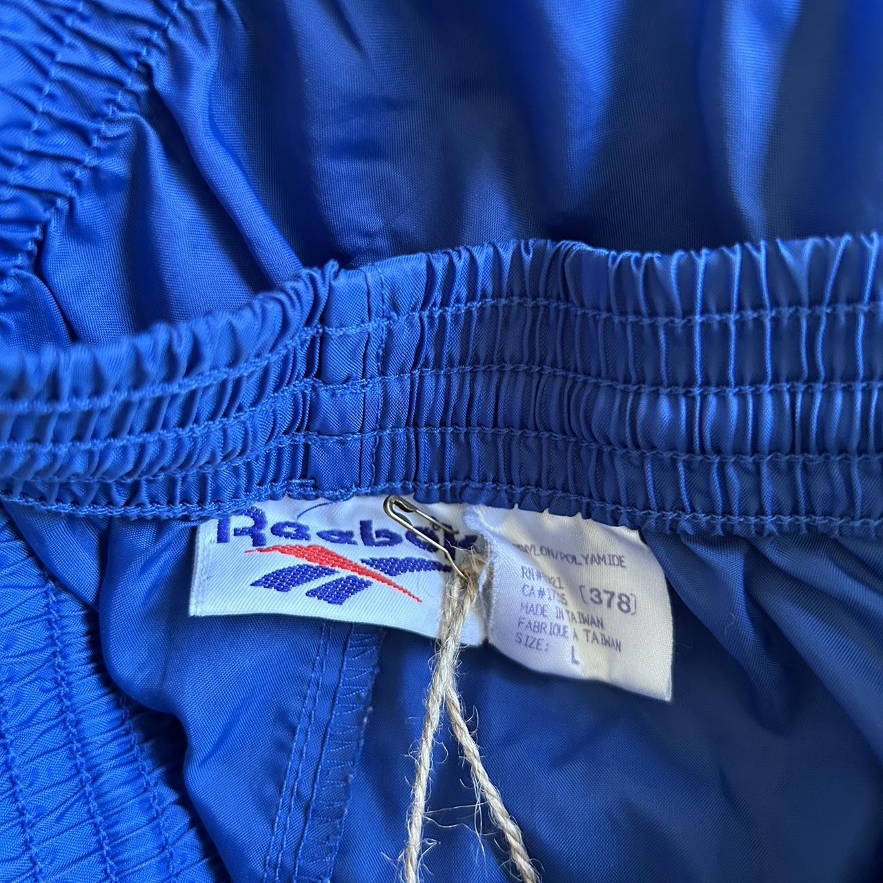 Vintage Reebok Track Pants Navy Blue Nylon Subtle Embroidered Logo Ankle  Zippers 90s 