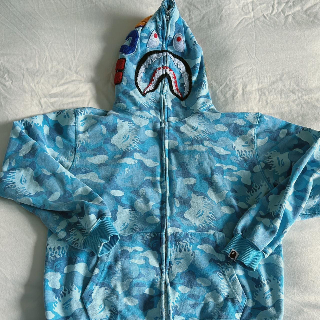 Bape Abc Camo Shark Full Zip Hoodie Blue