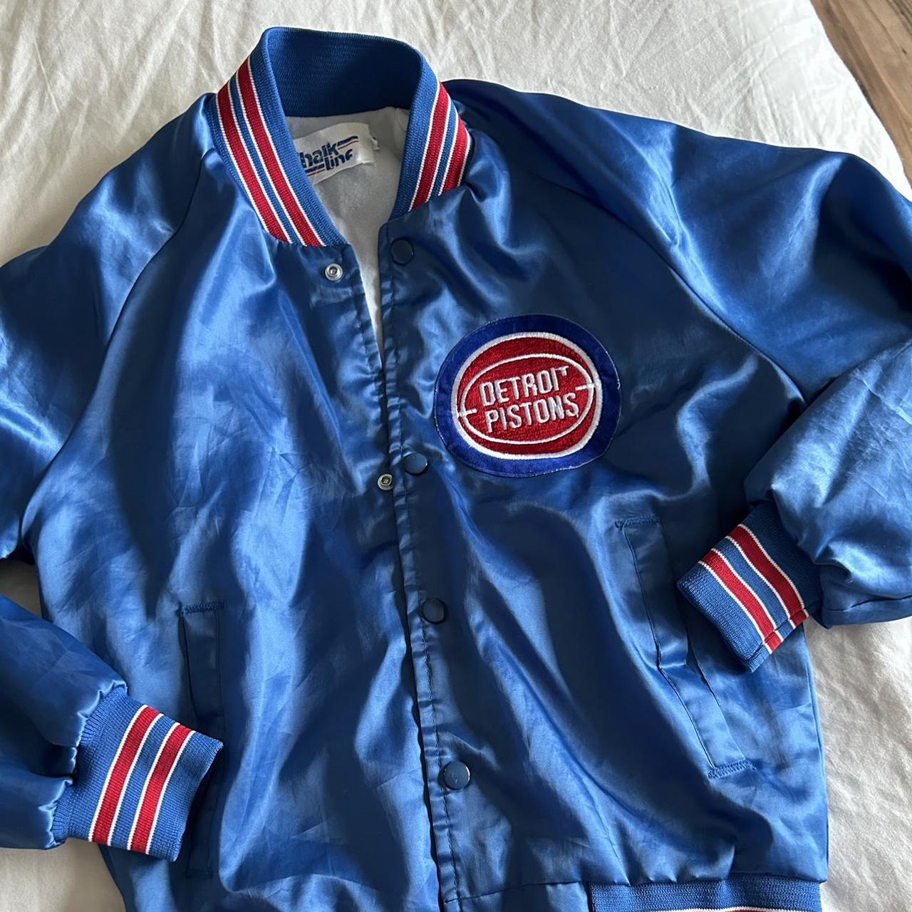 DETROIT PISTONS スタジャン Chalk Line Vintage CHALK LINE DETROIT PISTONS SZ XL 90S SATIN Large