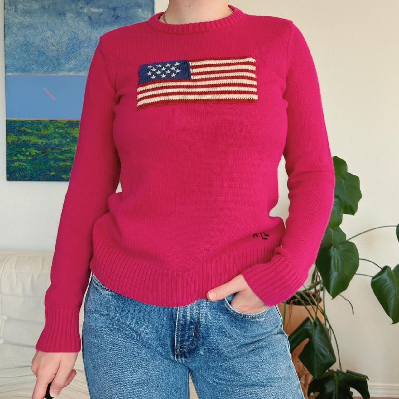 Little Girl's cheapest Vintage Ralph Lauren Pink Flag Sweater