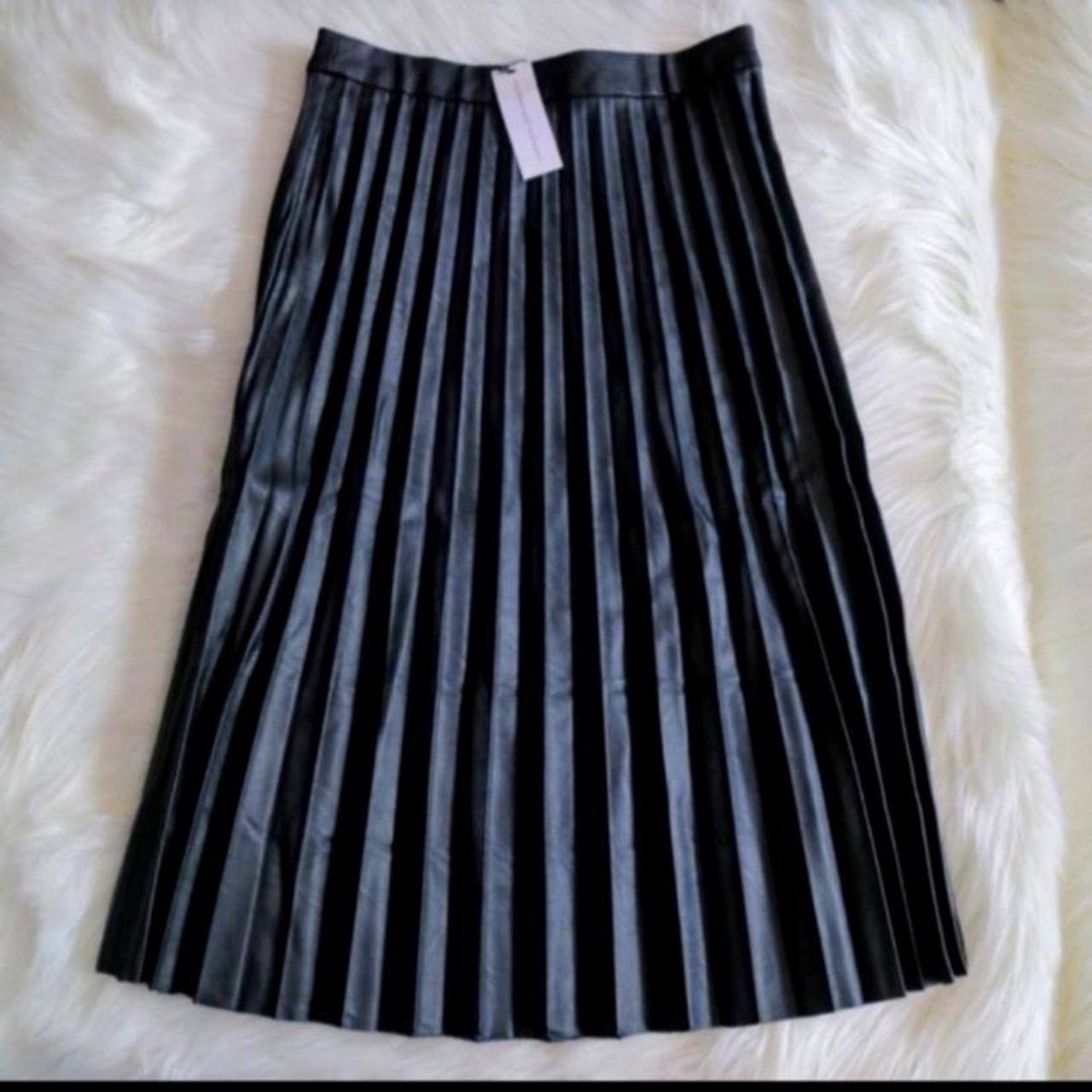 Cupcakes and cashmere leather pleated skirt best sale