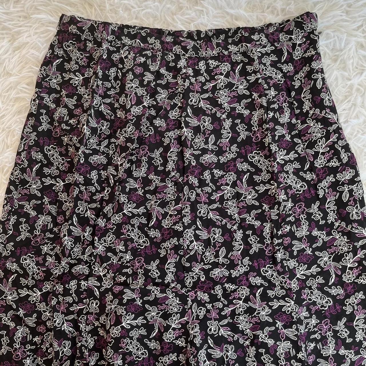 vintage floral midi skirt! from christopher &... - Depop