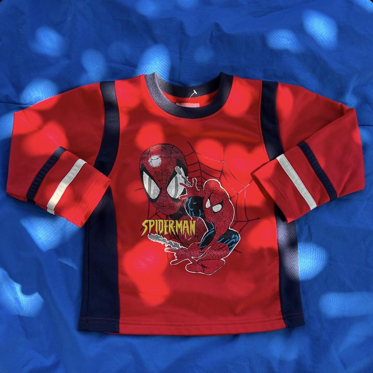 Red and blue Spider-Man long sleeve shirt Size... | Depop