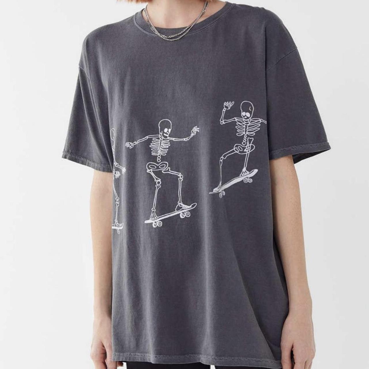 Urban outfitters skeleton oversized tshirt... - Depop