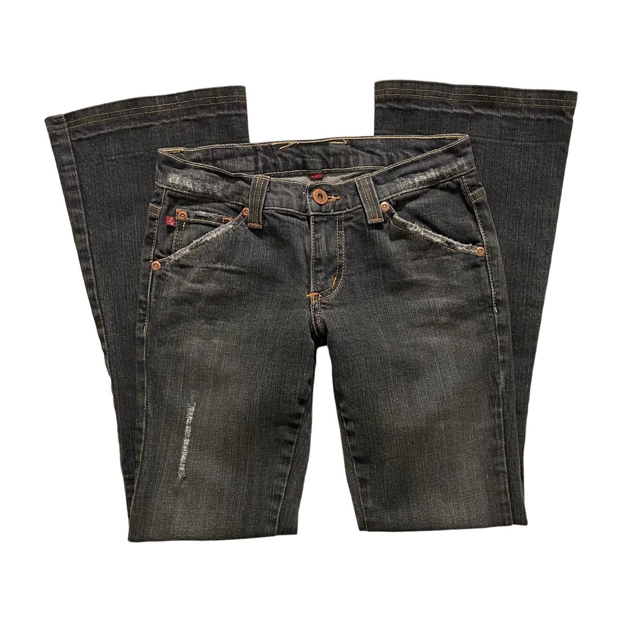 vintage grey jeans dark gray wash denim jeans by... - Depop