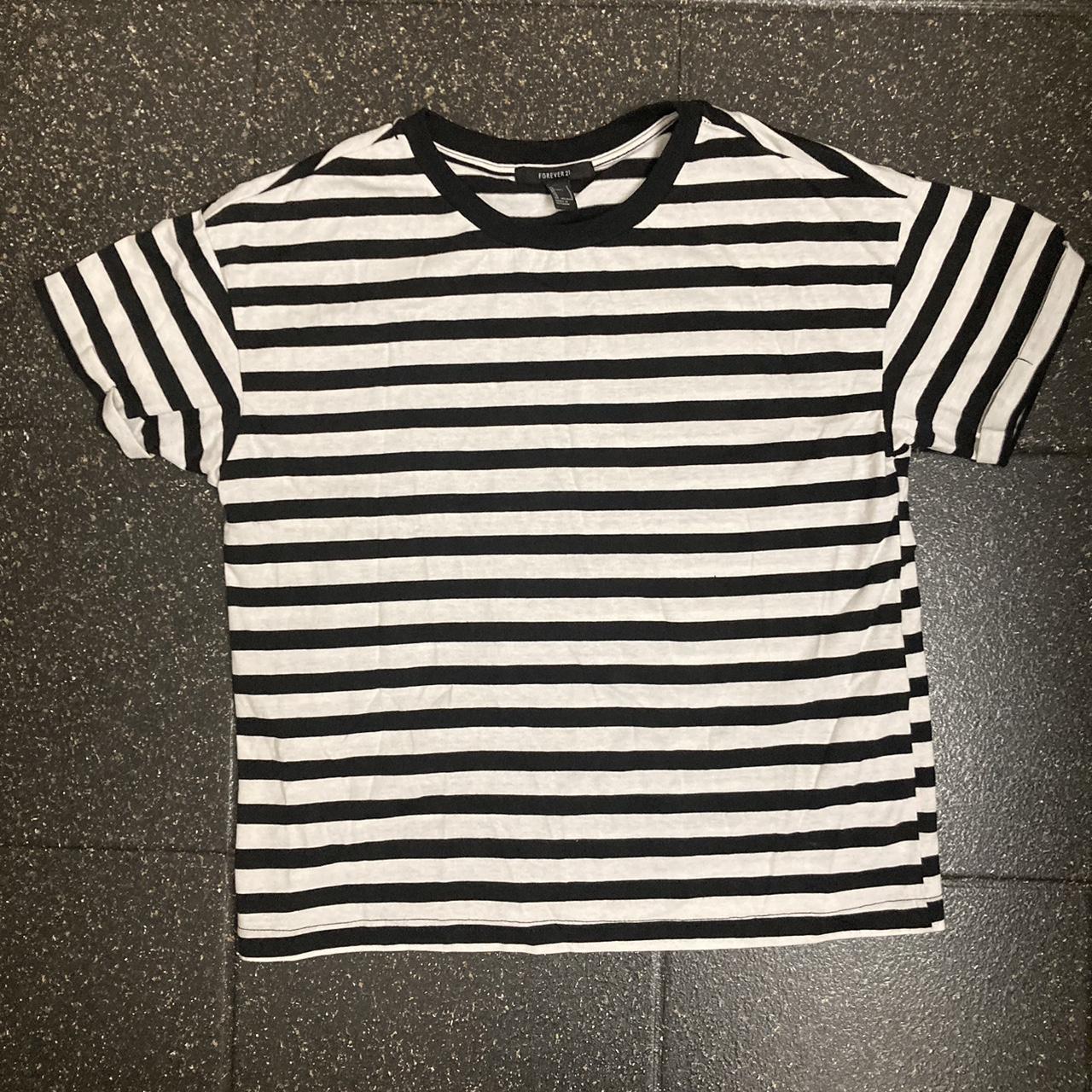 Black and white clearance striped shirt forever 21