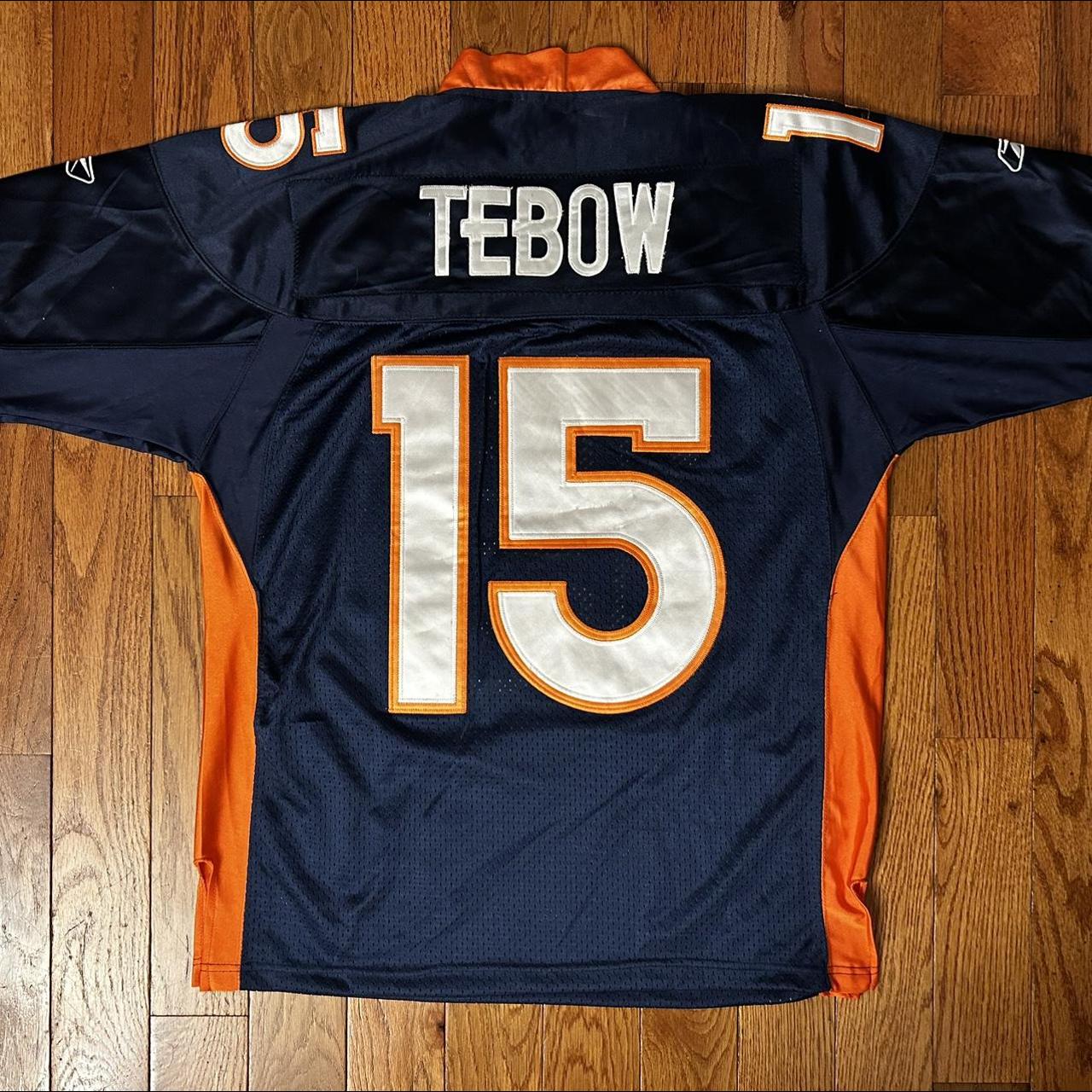 Buy the Mens Tim Tebow Denver Broncos Short Sleeve Football Jersey Size  Small