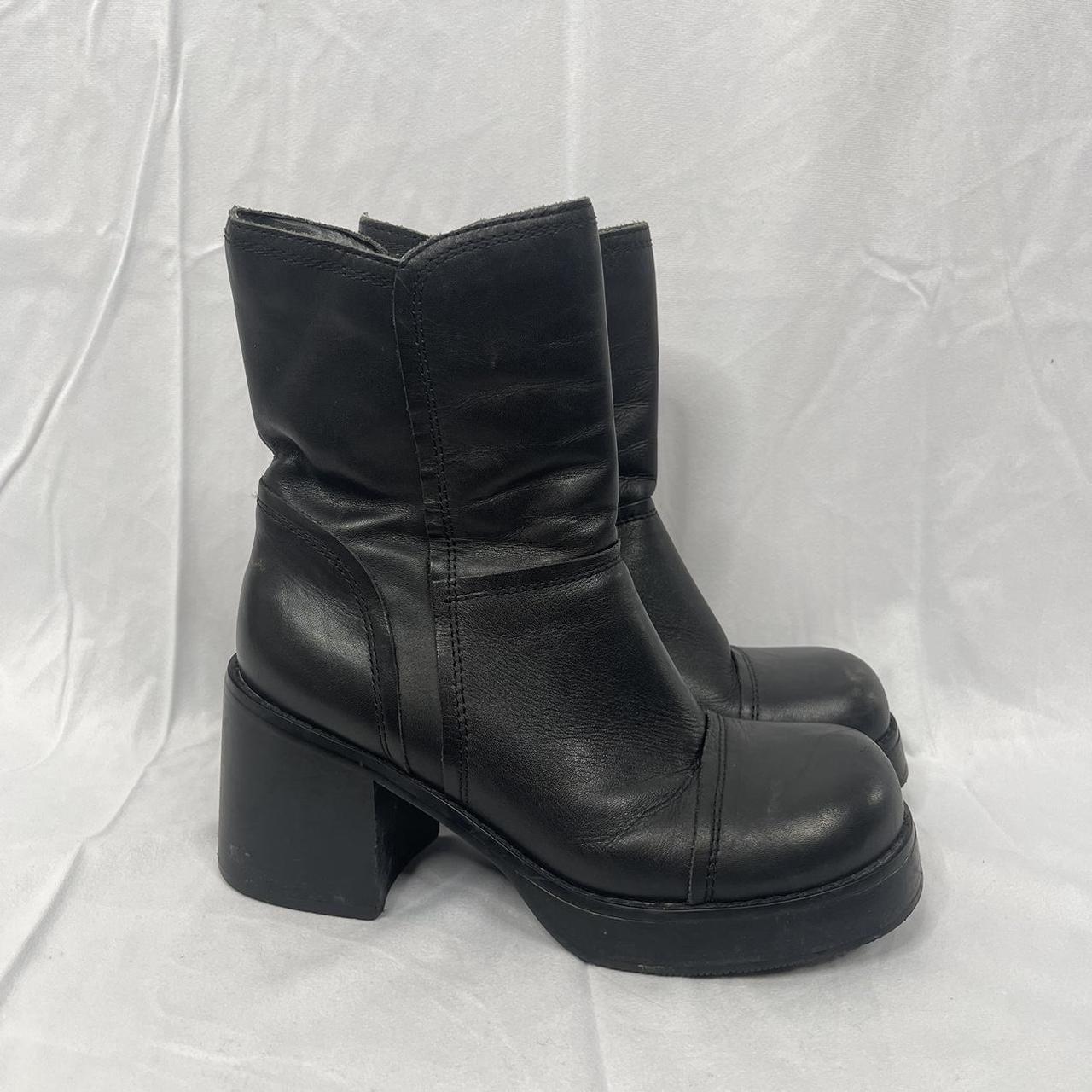 2000s vintage mudd “dalton” platform boots all black... - Depop
