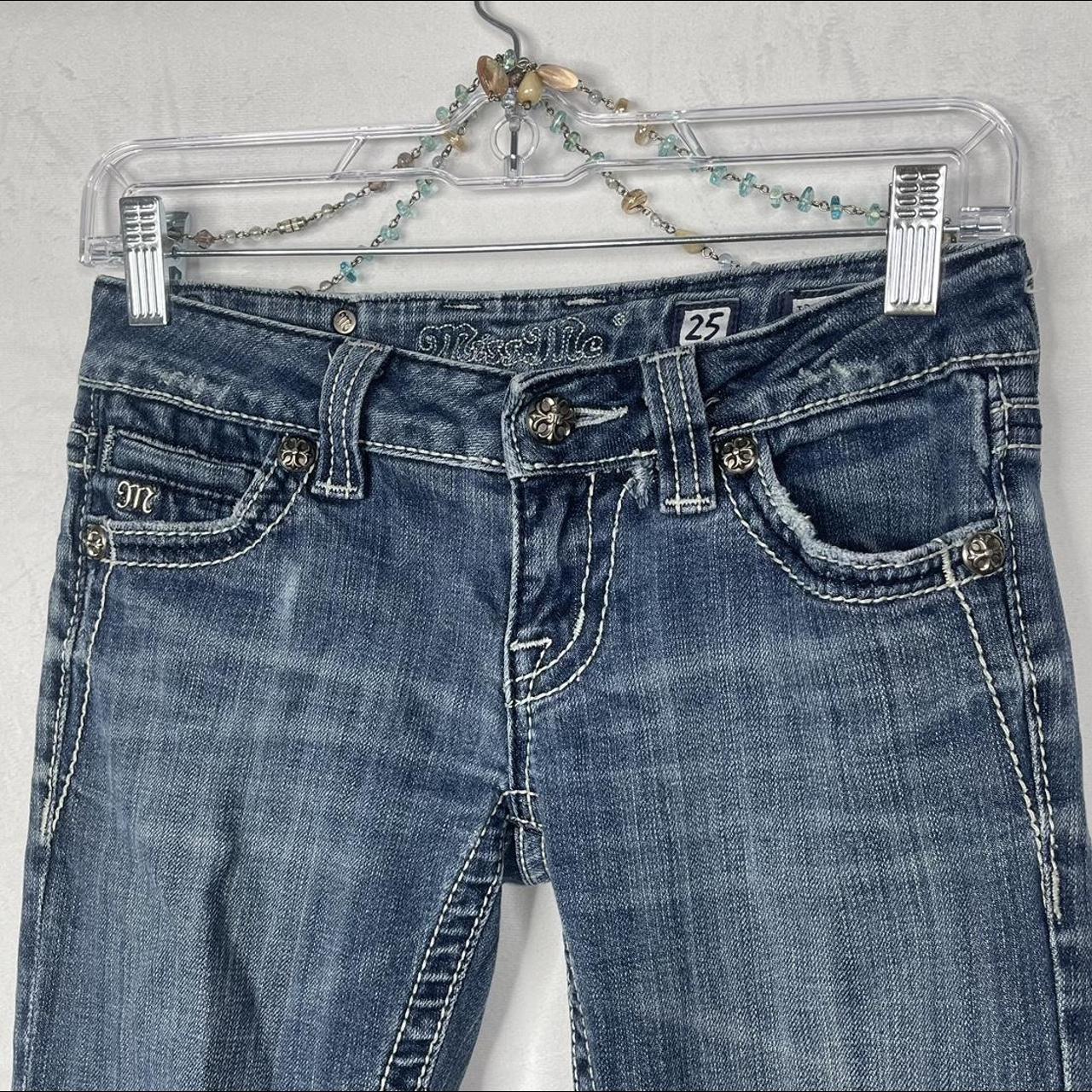 Miss Me Women's Navy and Blue Jeans | Depop