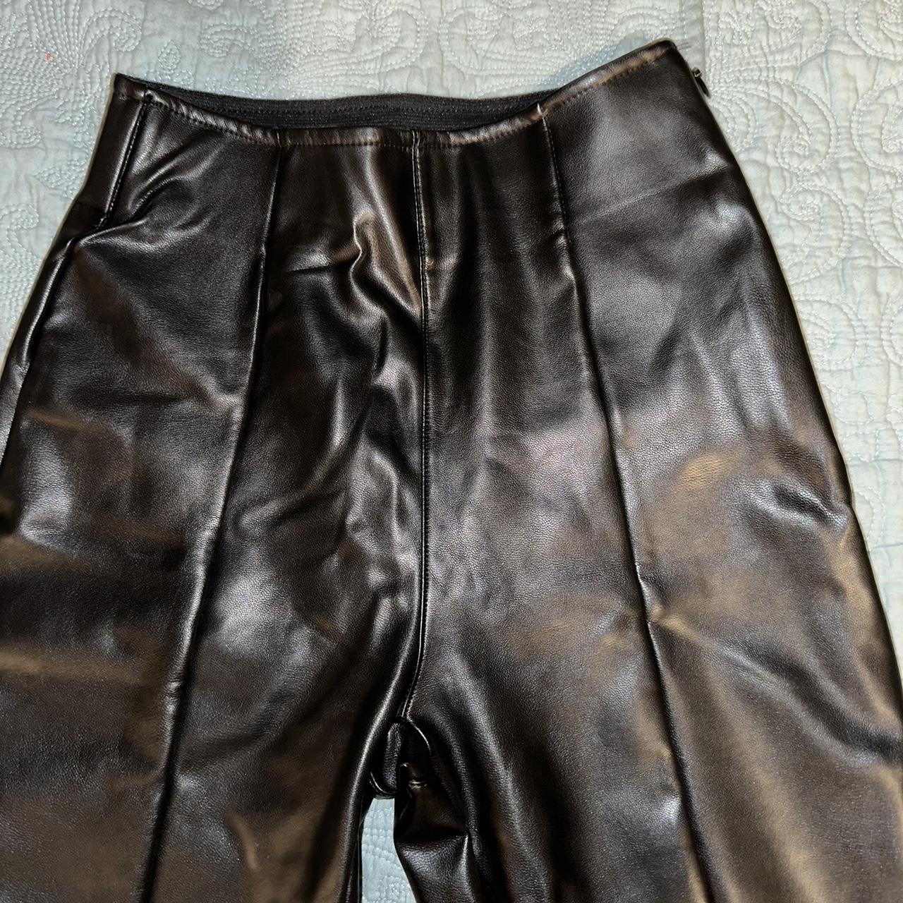 Abercrombie & Fitch high waist split hem leather... - Depop