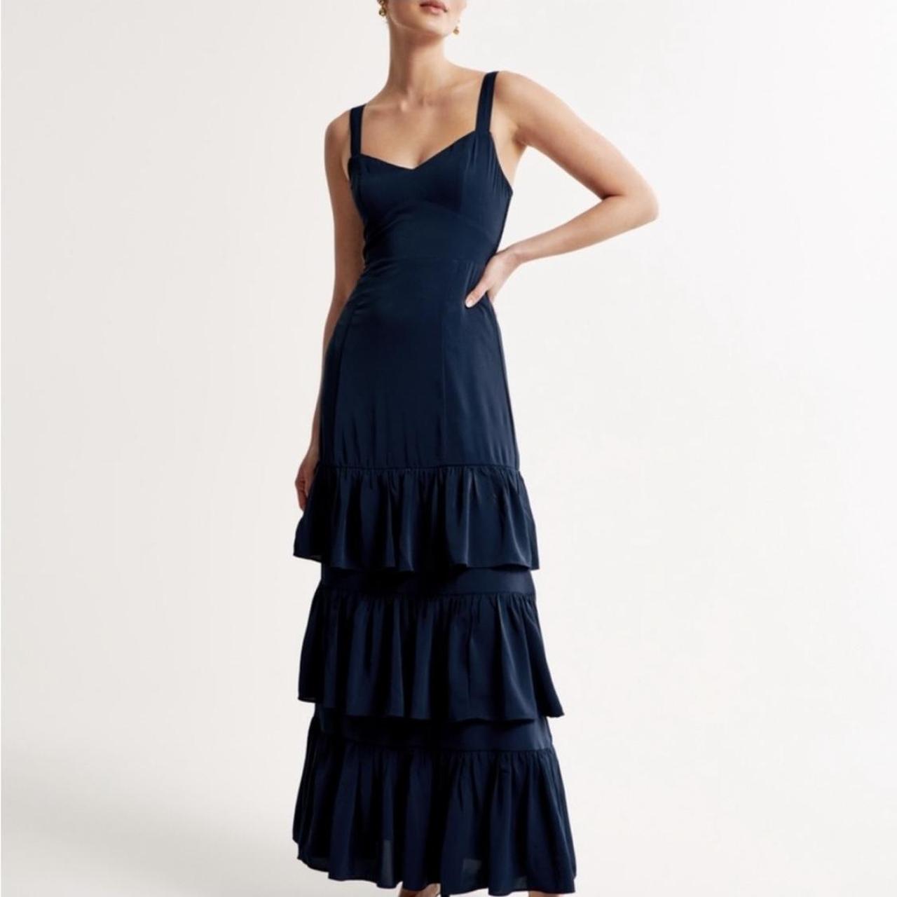 Abercrombie ruffle tiered maxi dress Worn once Depop