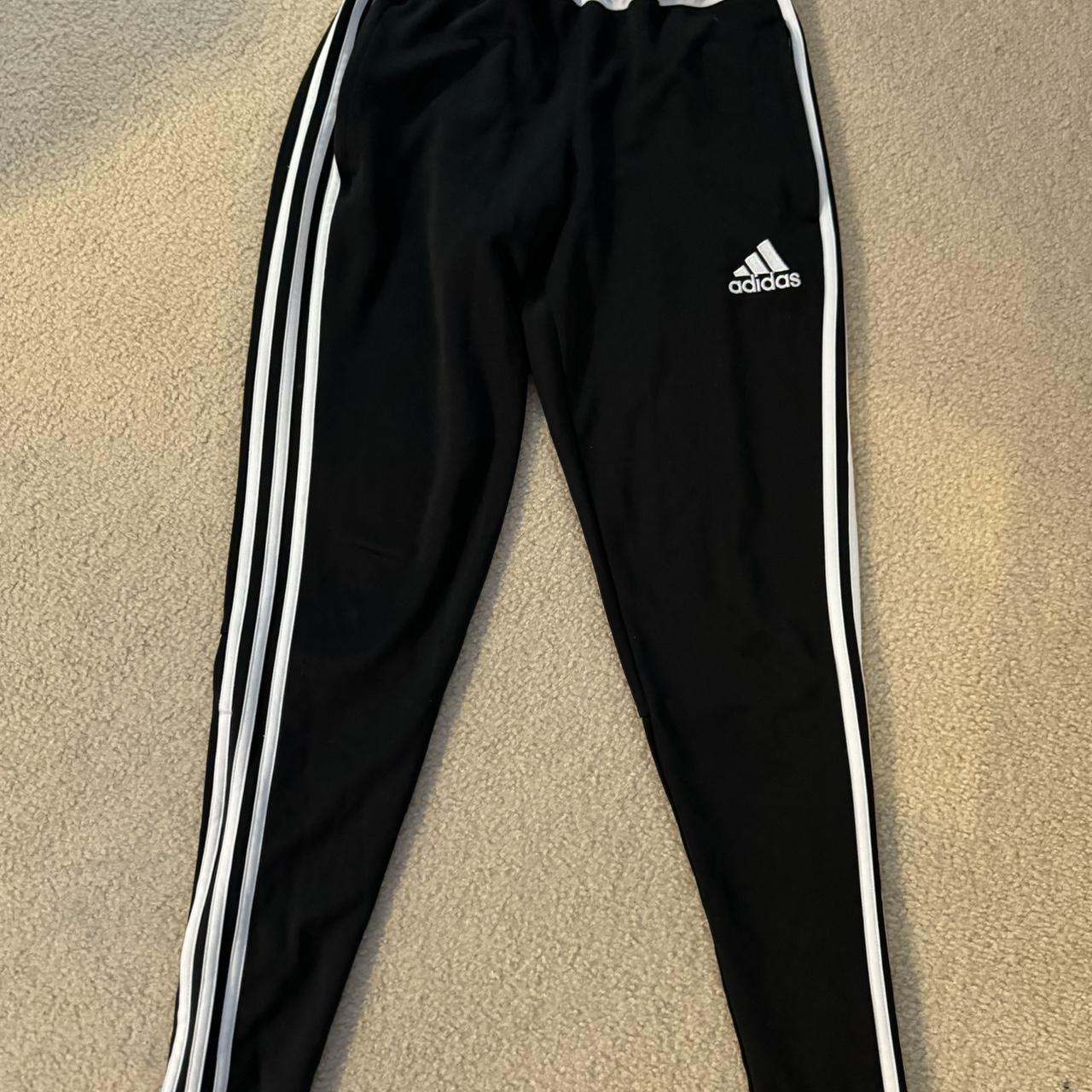 Adidas track pants in size S. Black climacool track... - Depop