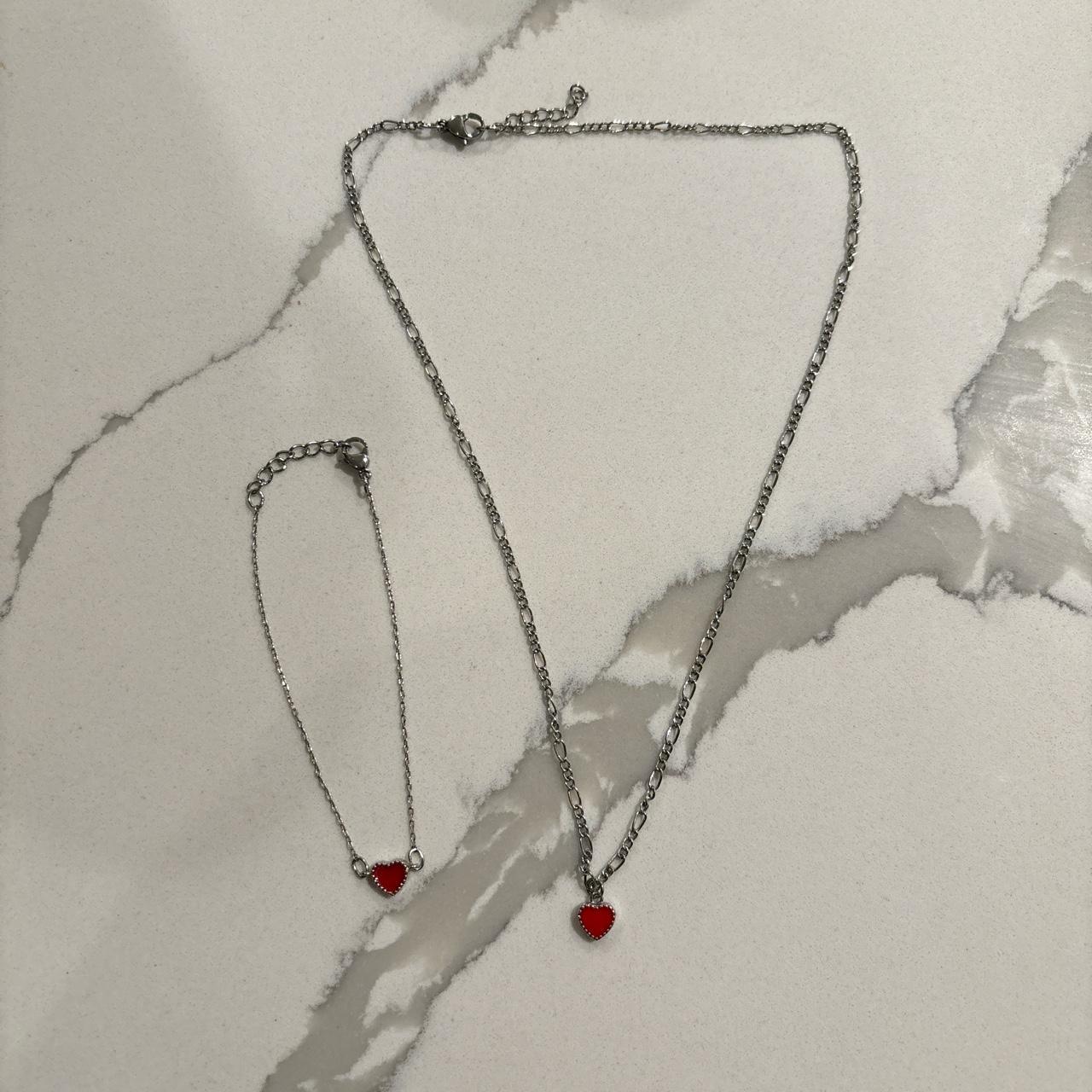 Brandy Melville | Jewelry | Mini Red Heart Necklace | Poshmark