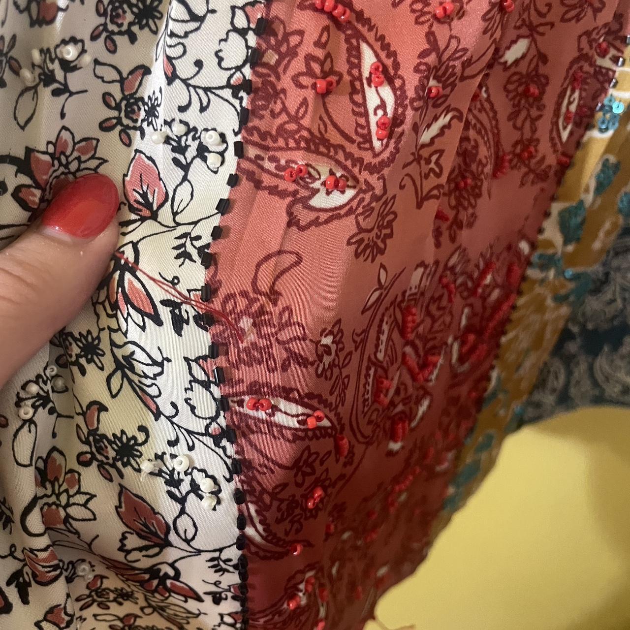 Women's Blouse - Multi - XS – Vibrant patchwork b… - image 2