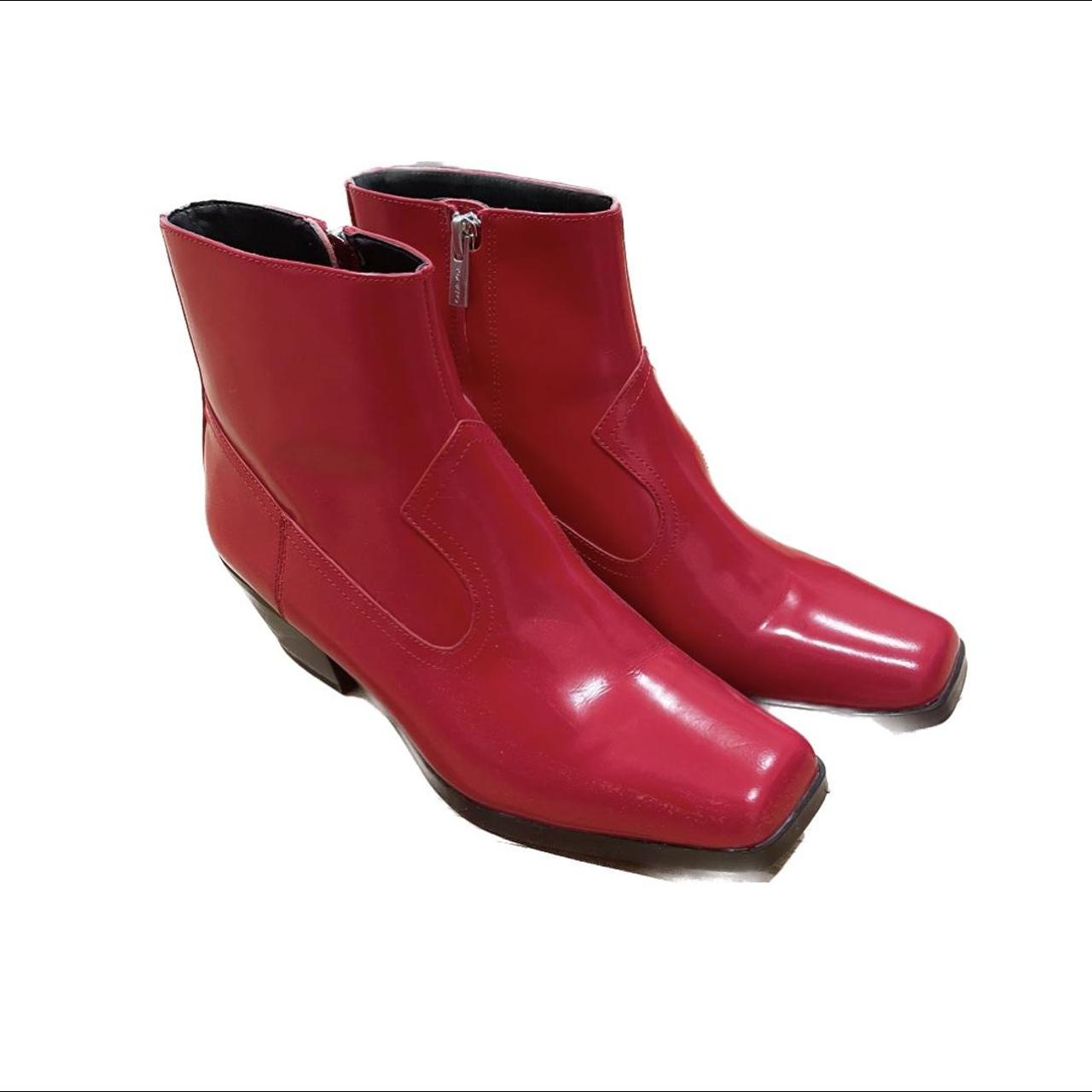 Calvin klein shop red boots