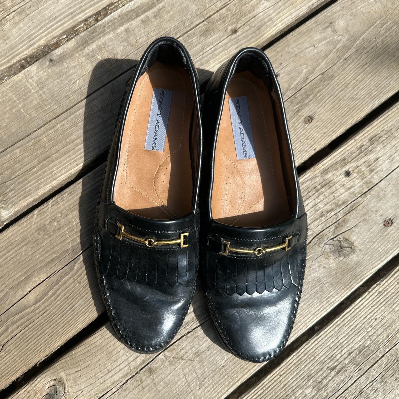 Men's Black and Gold Loafers | Depop