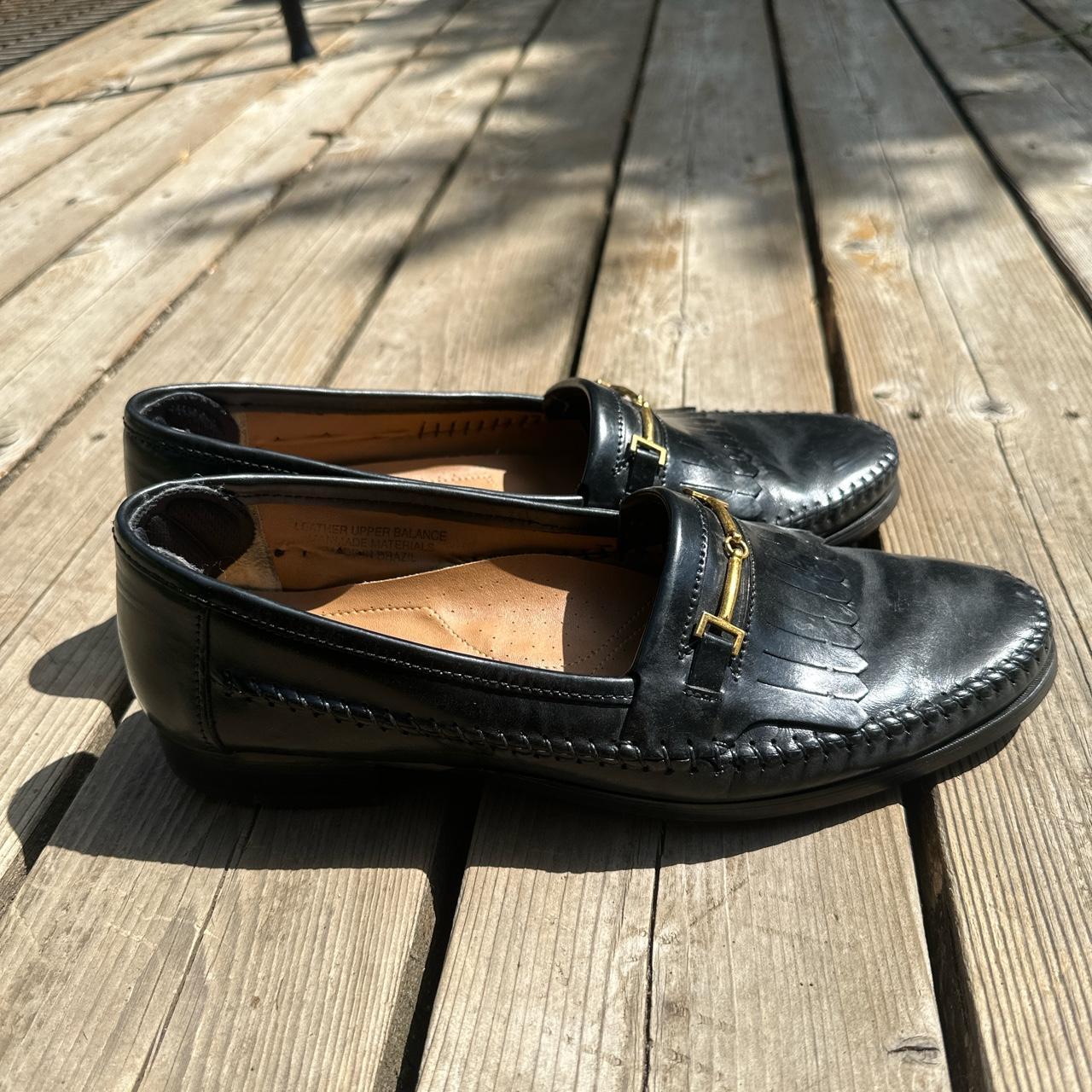 Men's Black and Gold Loafers | Depop