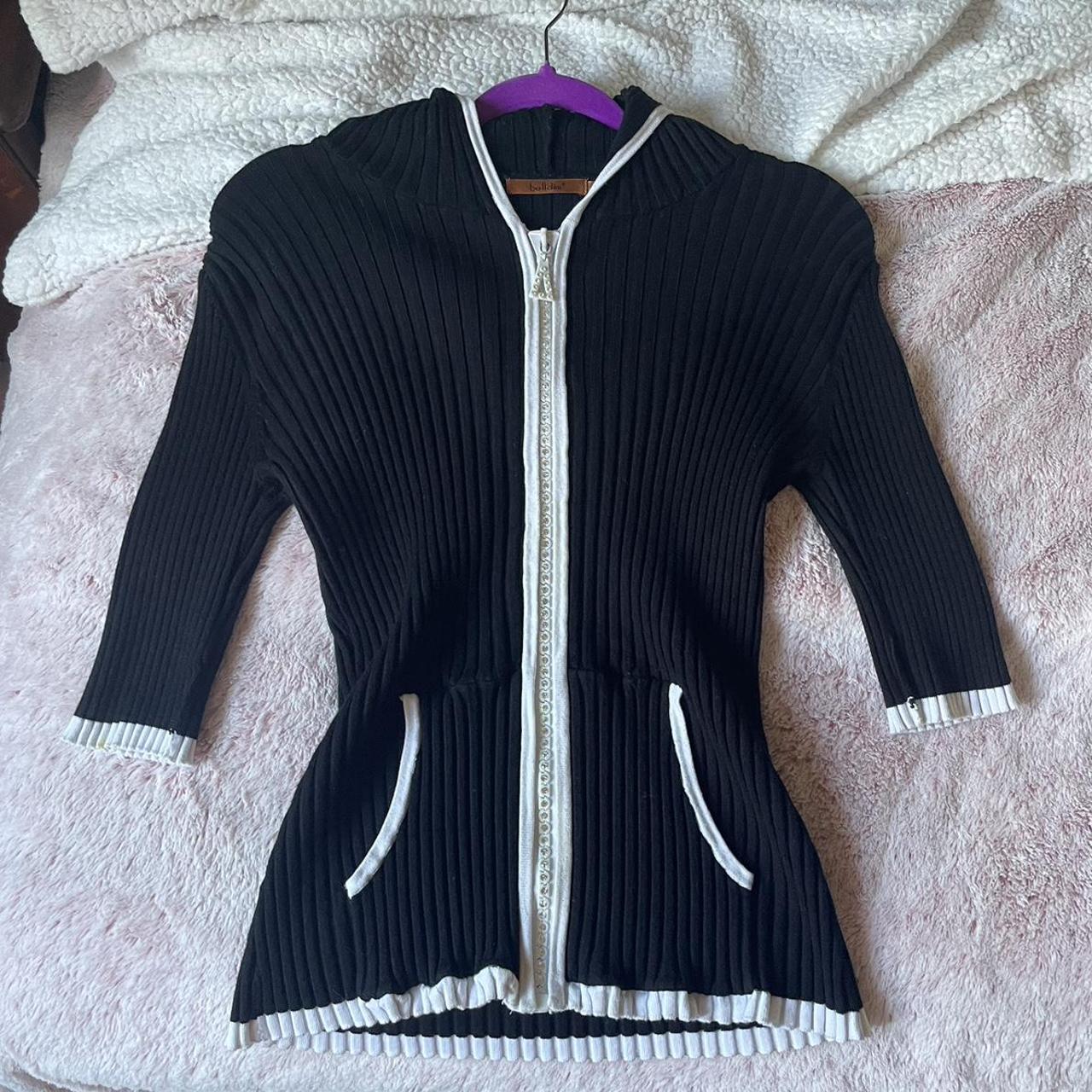 Belldini Black and White Stretchy Rhinestone