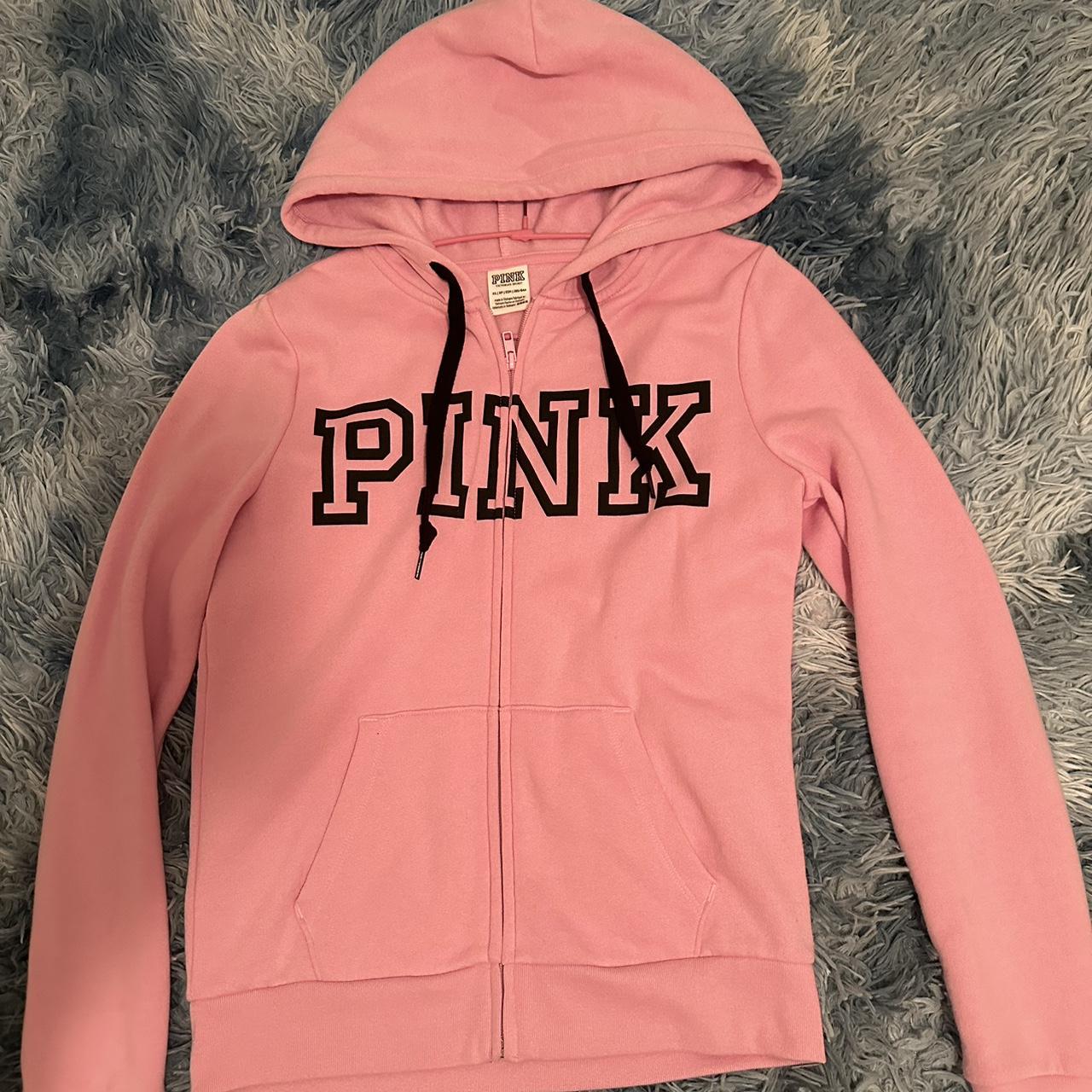 Light pink faux chanel zip up sweatshirt #pink - Depop