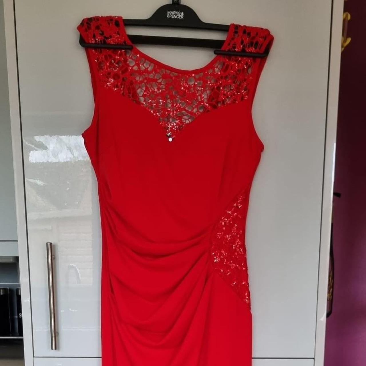 Lipsy stunning red maxi prom dress Size 10 WORN