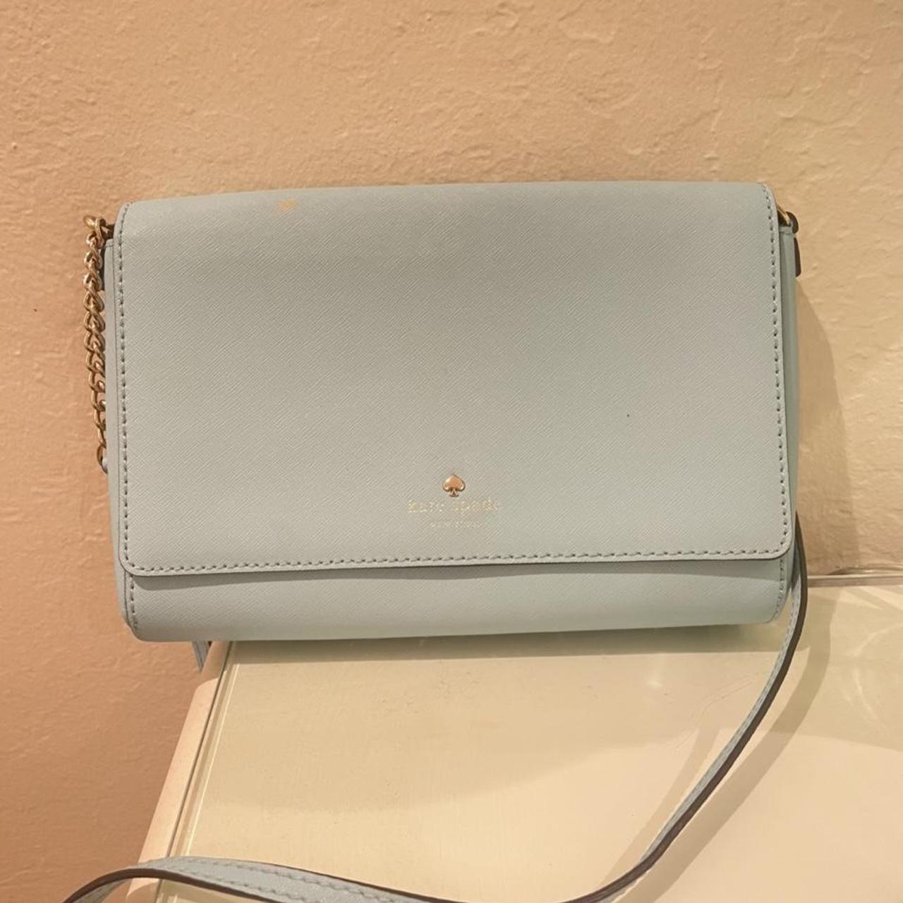 Ice blue Kate spade small crossbody bag. Great for - Depop