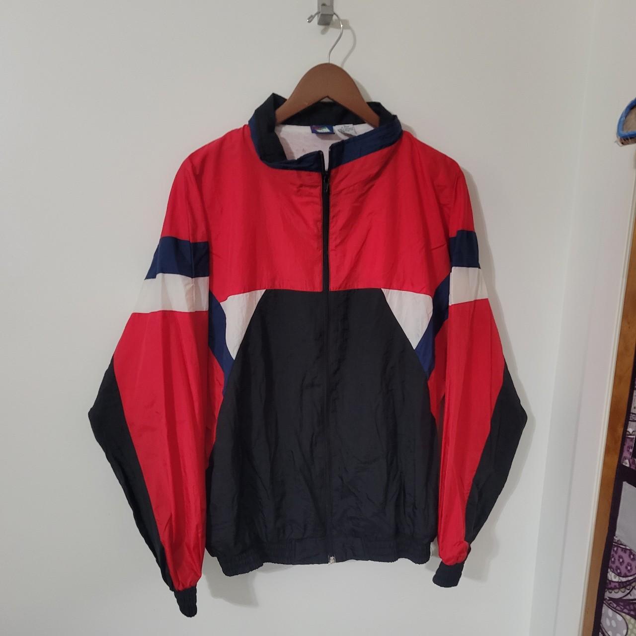 90's Color Block Lined Windbreaker LARGE Jacket |... - Depop