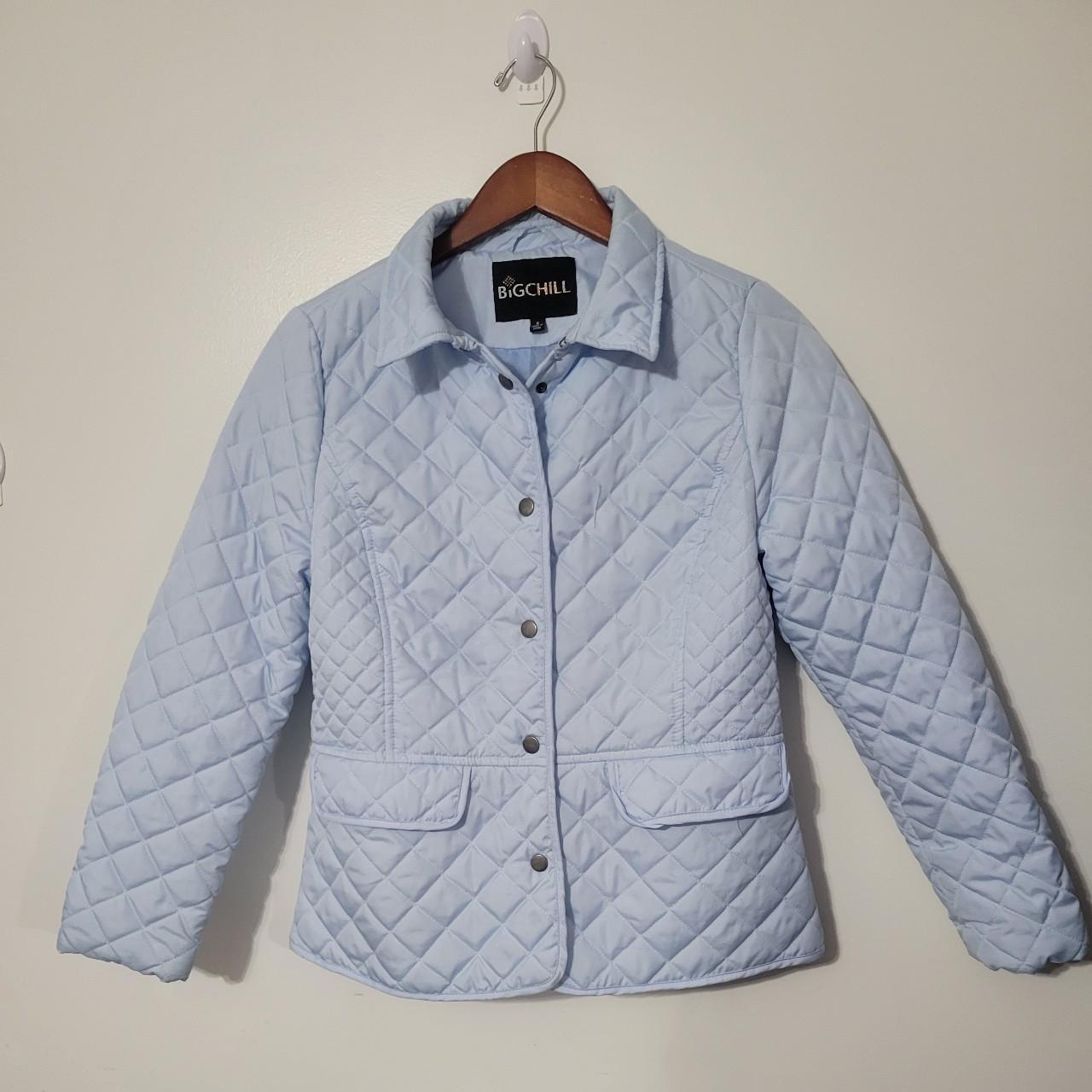 SMALL Blue jacket | Quilted | Snap Down |... - Depop