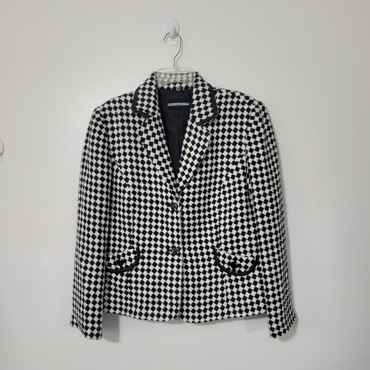 REQUIREMENTS Checkered Blazer Jacket | Lined |... - Depop