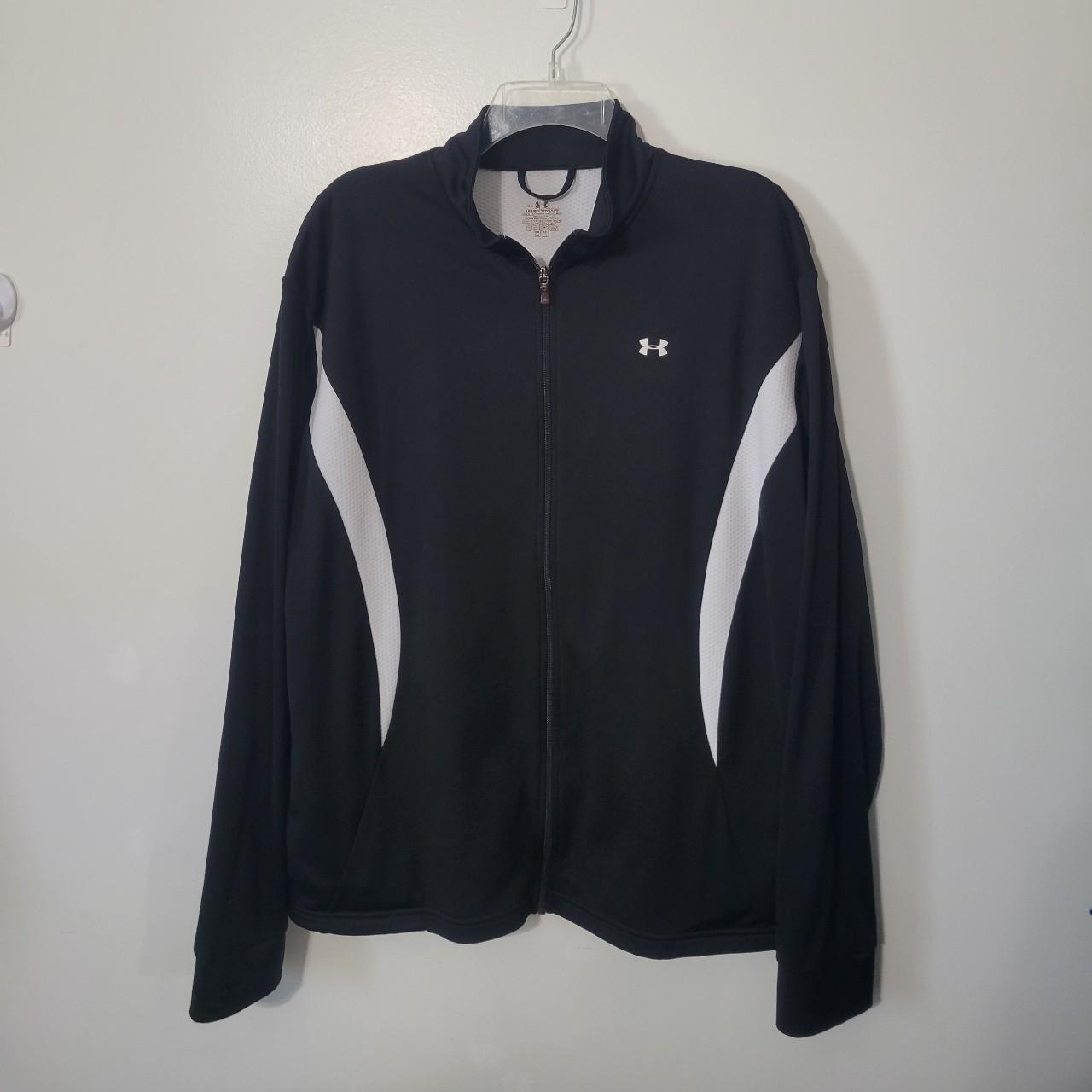 UNDER ARMOUR Zip Up Jacket XL True Black / White... Depop